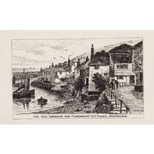 Mousehole Fishermens Cottages Harbour Artist Cartoon Vintage Cornwall Postcard