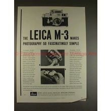 1959 Leica M-3 M3 Camera Ad - Fascinatingly Simple!!