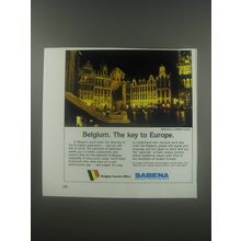1988 Sabena Airlines Ad - Belgium. The key to Europe.