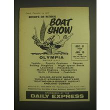 1958 Daily Express Boat Show Ad - Britain's 5th anational boat show