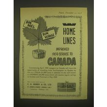 1958 Home Lines Cruise Ad - Bon Noel Bon Voyage Home Lines Improved
