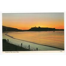 Sunset at Peel Isle of Man Postcard 0308