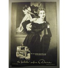 1951 Dana Tabu Perfume Ad - The one perfume that dares you to be yourself