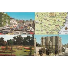 Angel Hill Crowded Car Park Abbey Gardens Gateway Map 4 Bury St Edmunds Postcard