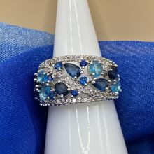 Ring Elegant Blue Aquamarine Tones Zirconia #781