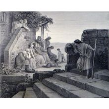 RETURN OF THE PRODIGAL SON 1885 Gustave Doré - Pannemaker ANTIQUE ENGRAVING