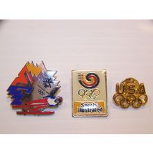 MIXED LOT OF HAT PINS - SALT LAKE 2002 OLYMPICS USA SPORTS ILLUSTRATED