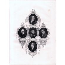 GREAT ARTISTS 1876 Lawrence, West, Reynolds, Wilkie, Shee ANTIQUE ENGRAVING