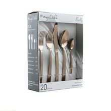 MegaChef Baily 20 Piece Flatware Utensil Set, Stainless Steel Silverware Meta...