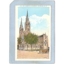 New York Buffalo St Joseph's Cathedral Street Scene w/Old Car ny_box4~2654