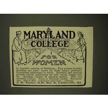 1907 Maryland College for Women Ad