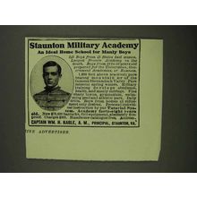 1908 Staunton Military Academy Ad - Ideal Home School