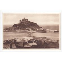 Low Water St Michael's Mount Cornwall Postcard C1489