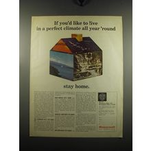 1969 Honeywell Heating & Air Ad - If you'd like to live in a perfect climate