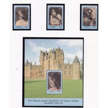 GRENADINES OF ST VINCENT 1990 BIRTHDAY QUEEN MUM SPECIMEN SET & GLAMIS S/S MNH