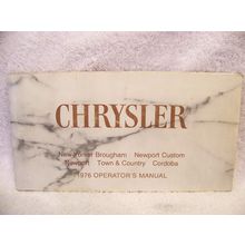 1976 CHRYSLER OPERATORS MANUAL NEW YORKER NEWPORT CODOBA TOWN & COUNTRY BROUGHAM