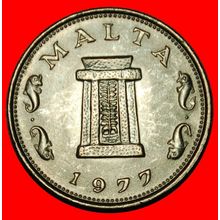 Ⰶ GREAT BRITAIN (1972-1981):MALTA★5 CENTS 1977 UNC DOLPHINS★LOW START★NO RESERVE