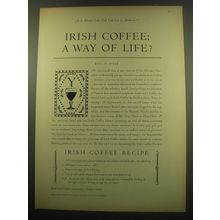 1960 The Whiskey Distillers of Ireland Ad - Irish Coffee; a way of life?