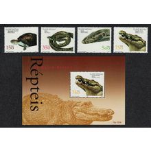 Guinea-Bissau Turtle Python Lizard Crocodile Reptiles 4v+MS 2002 MNH