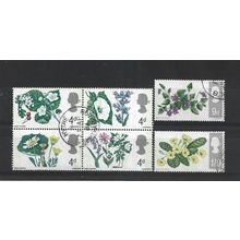 GB.British Wild Flowers set of 6.Phosphor Issue.Fine Used.Jul25