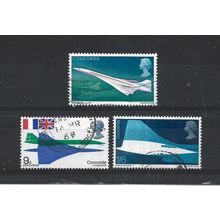 GB.First Flight of Concorde set of 3.Fine Used.Jul25a