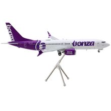 Boeing 737 MAX 8 Commercial Aircraft "Bonza Aviation" (VH-UJK) White with Pur...