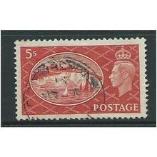 sg510 festival 5/- used stamp. george VI 1951 light cancel a