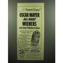 1952 Oscar Mayer All-Meat Wieners Ad - Company?