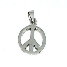 Sterling Silver 3/4 Inch Peace Sign Charm Pendant