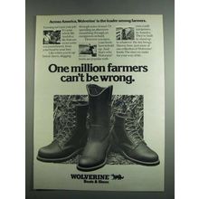 1984 Wolverine Boots & Shoes Ad - One Million Farmers