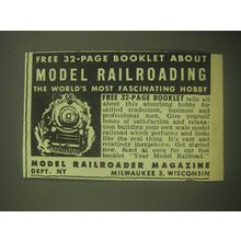1945 Model Railroader Magazine Advertisement