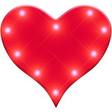 Pack of 12 Red Heart Flashing Battery Operated Body Light Lapel Pins