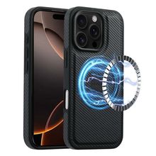 Denior Carbon Fiber Texture Leather MagSafe Phone Case, For iPhone 16 Pro Max, F