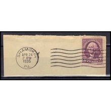 Used 720 3c George Washington Just Clears Shamokin, PA. E1899