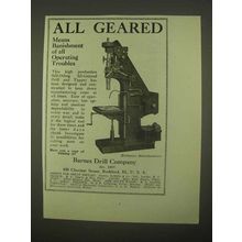 1922 Barnes All-Geared Drill and Tapper Ad