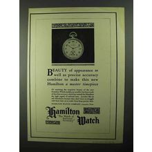 1922 Hamilton Watch Ad - Beauty of Apperance