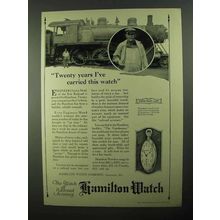 1922 Hamilton Watch Ad - Twenty Years I've Carried