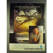 1984 The Gold Rums of Puerto Rico Ad - Gold Rum. The first sip will amaze you.