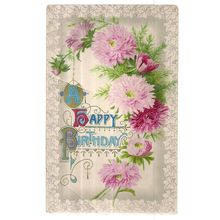 A HAPPY BIRTHDAY .. used antique postcard 1910 postmark