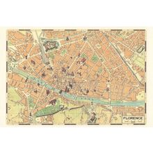 Florence Italy Italian Rare Map Postcard