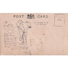 Military Real Soldier Photo & Hand Sketch Reverse Postcard