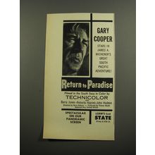 1953 Return to Paradise Movie Ad - Gary Cooper stars