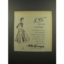 1953 Hattie Carnegie Housecoat Advertisement - $35. Dining at home