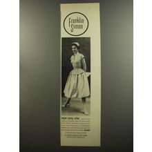 1953 Franklin Simon Pat Hartly Dress Ad - Tucked touring cotton