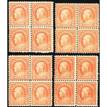 509, Mint FVF NH 9¢ Four Blocks of 4 Franklin Stamps CV $400.00 ** Stuart Katz