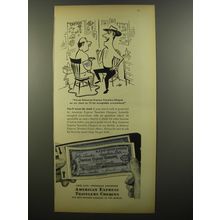 1954 American Express Travelers Checks Advertisement - Cartoon by Virgil Partch