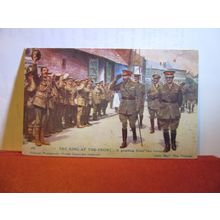 KING EDWARD VII AT THE FRONT, unused postcard WW1 Daily Mail War pictures =