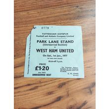 1976/77 Division 1 Ticket - Tottenham / Spurs vs West Ham Utd