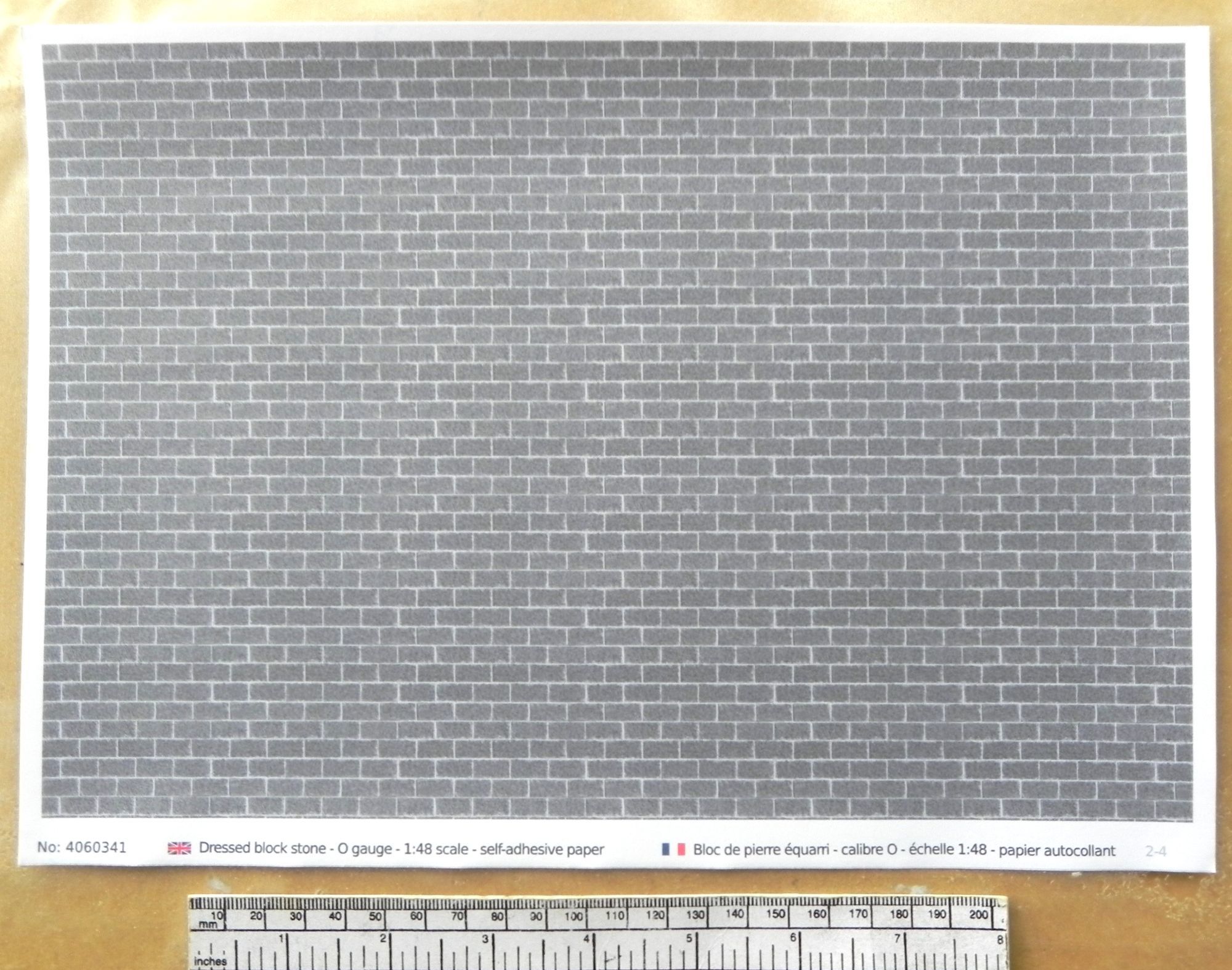 Papier auto-adhésif brique brune - pour OO/HO gauge - échelle 1:76 Papier auto-adhésif brique brune - pour OO/HO gauge - échelle 1:76