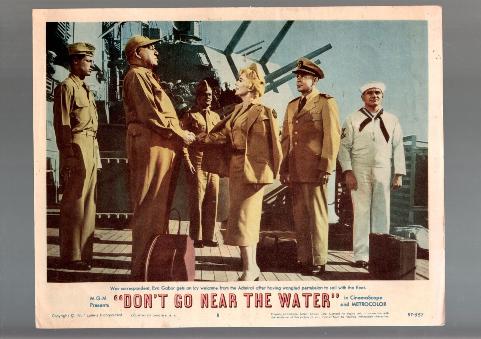 Don T Go Near The Water 1957 DON'T GO NEAR THE WATER-LOBBY CARD-1957-VG/FN-EVA GABOR-GLENN FORD-ADVE